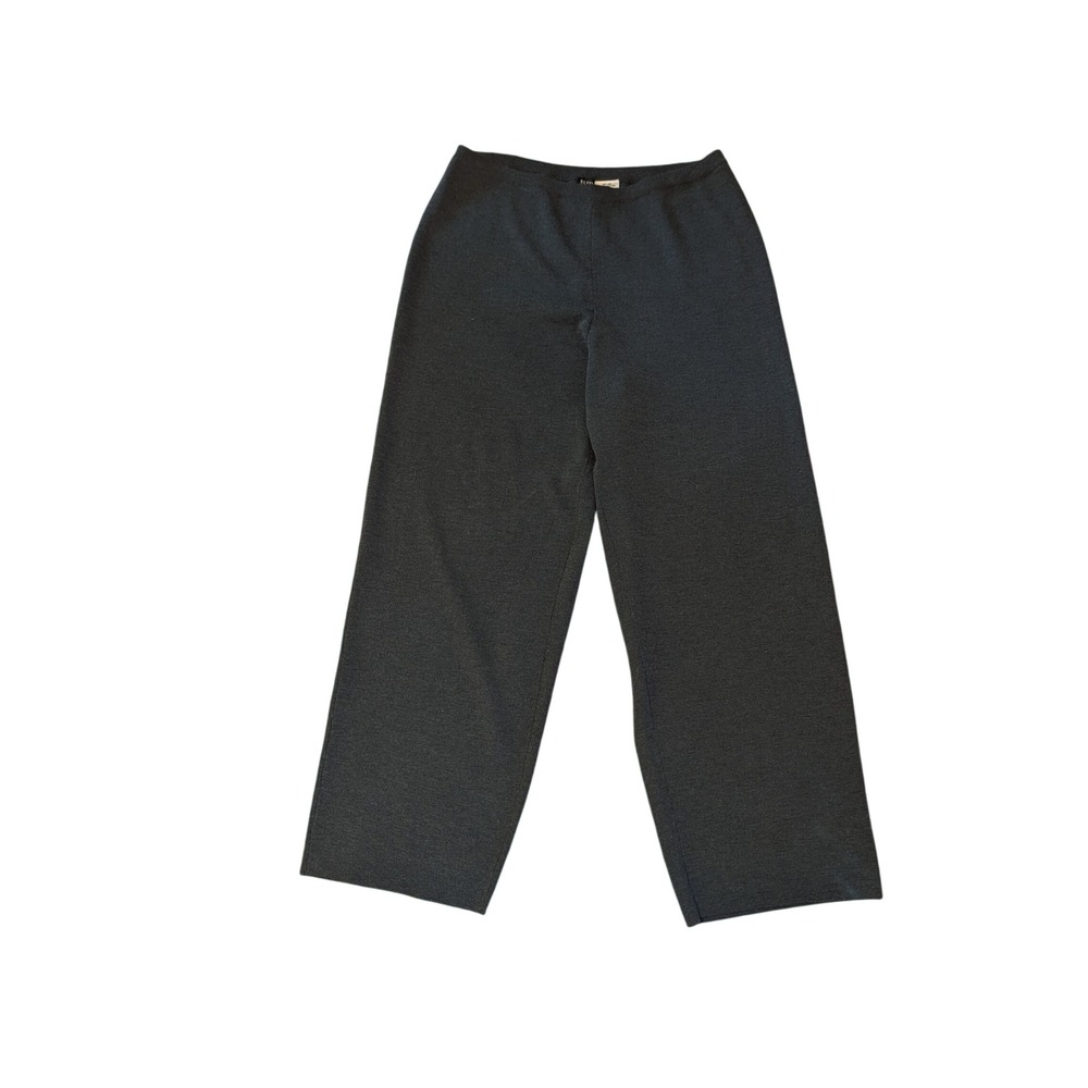 Eileen Fisher 100% Wool Knit Wide Leg Pants Italian Yarn Woman 3X Charcoal Gray